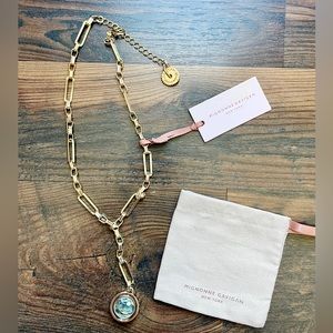 NEW Mignonne Gavigan Luna Charm Necklace 14k Gold Plated Brass/Mother of Pearl